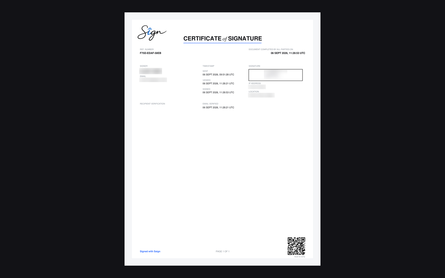 sAign product screenshot